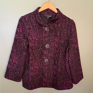 Liv by Habitat Clothes Textured Purple & Black Button Jacket Women’s XS